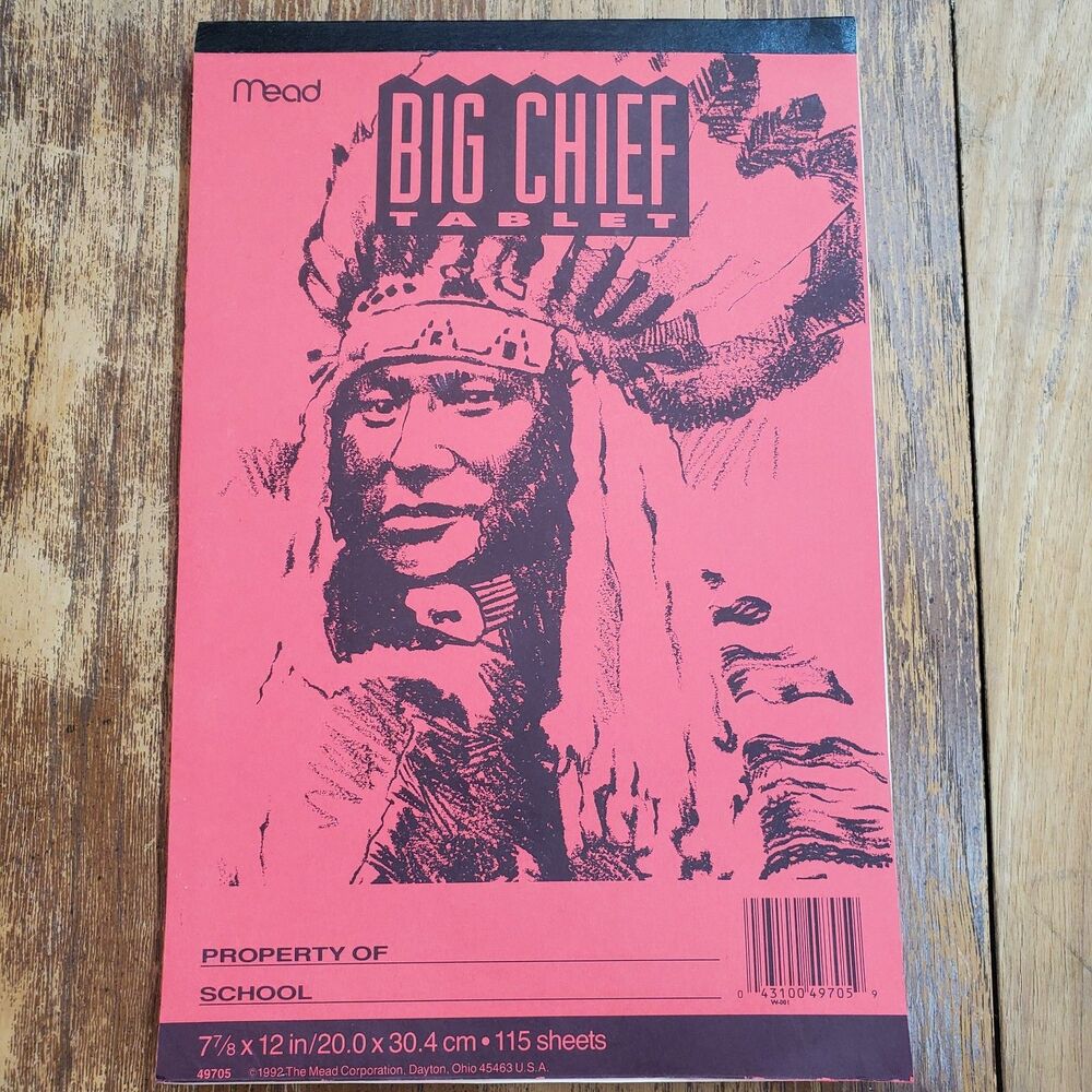 Vintage 1992 Mead Big Chief Writing Paper Kids Tablet School Notebook Stationery